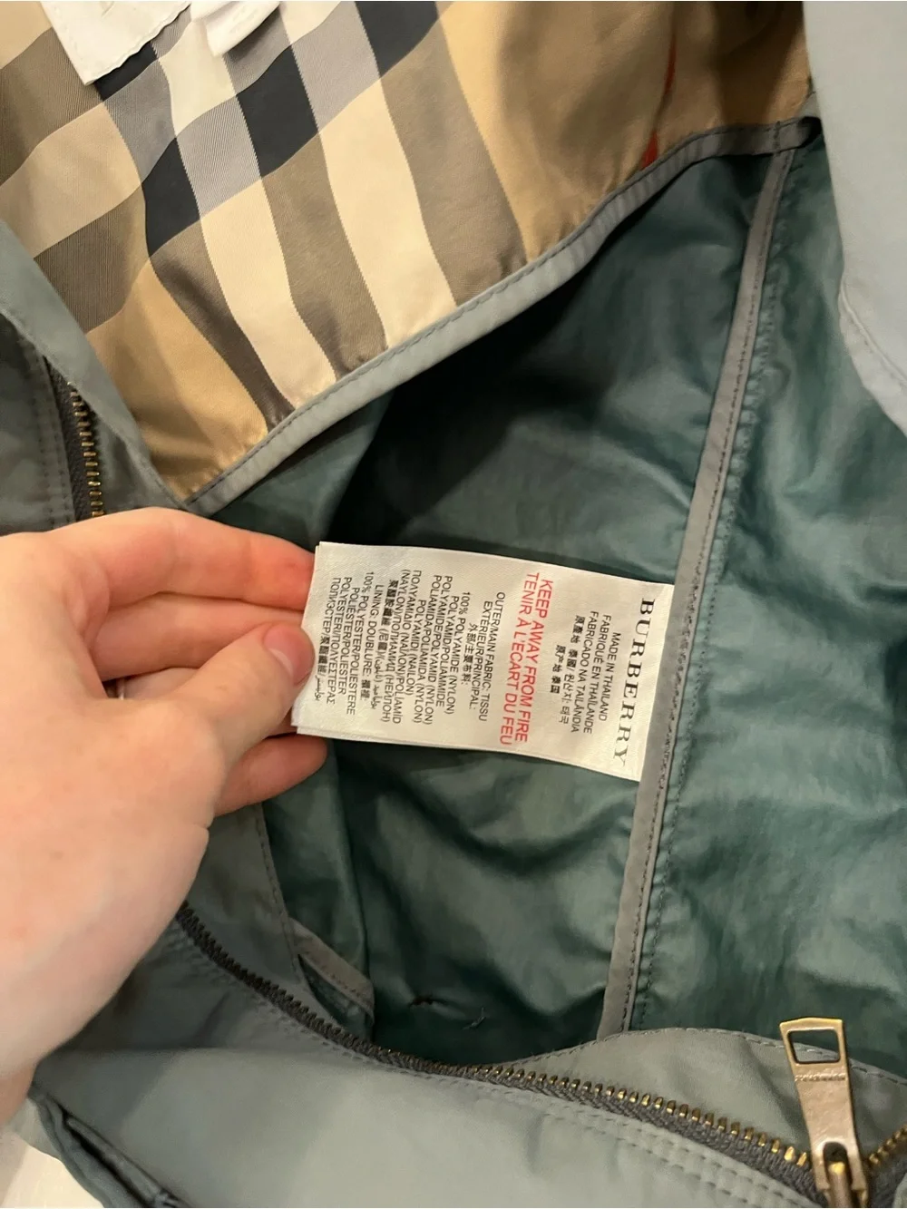 Burberry Kids Hooded Pea Coat - blue Gray